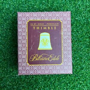 Vintage Biltmore Estate Porcelain 24kt Gold Souvenir Bell Collectible Thimble